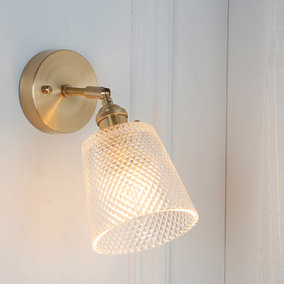 Vintage Glass and Brass Wall Light - Staunton and Henry