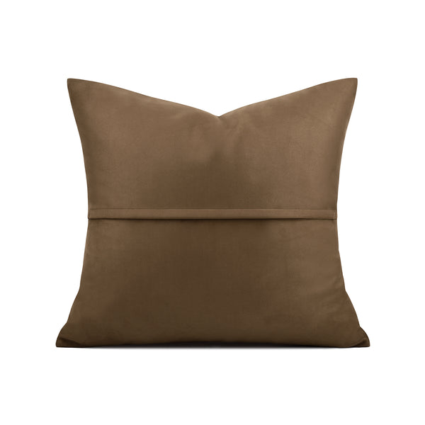 Faux Leather Khaki Throw Cushion - Staunton and Henry