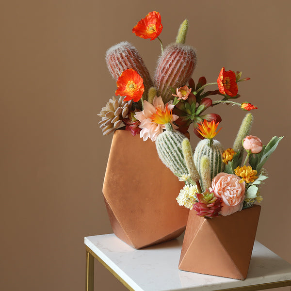 Potted Faux Cactus and Succulent Flower Arrangement - Staunton and Henry