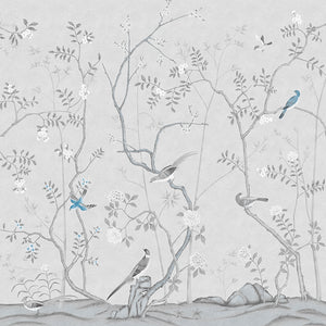 Grey Oriental Wall Mural - Staunton and Henry