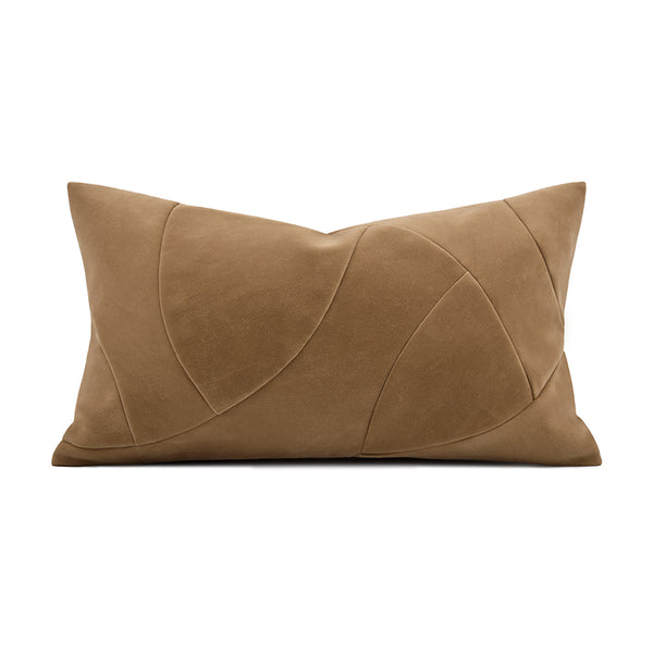 Faux Leather Khaki Throw Cushion - Staunton and Henry