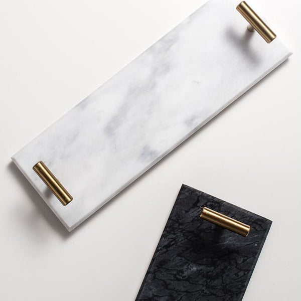 Solid Marble Serving Tray with Gold Handles - Staunton and Henry