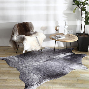 Premium Black Speckled Faux Cowhide Rug - Staunton and Henry