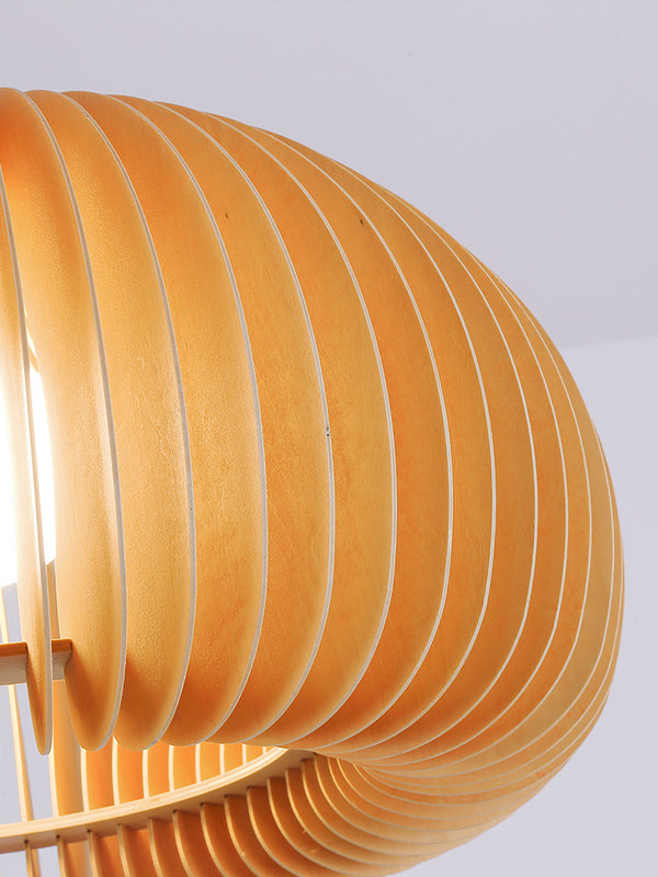 Pumpkin Modern Wood Hanging Light - Staunton and Henry
