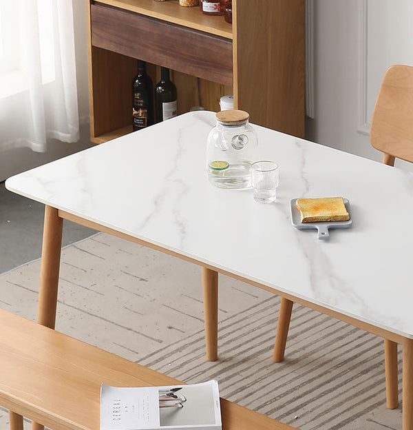 White Sintered Stone Top Dining Table - Staunton and Henry