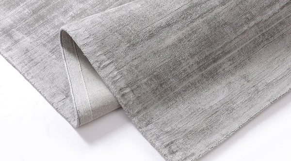 Amir Silver Gray Abstract Viscose Rug - Staunton and Henry