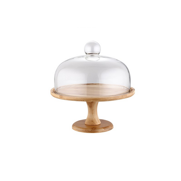 Wooden Cake Plate With Dome - Staunton and Henry