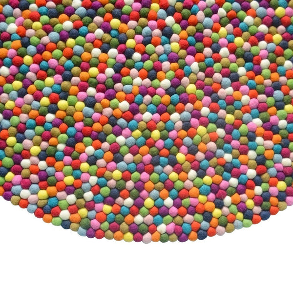 Multicoloured Felt Ball Rug - Staunton and Henry