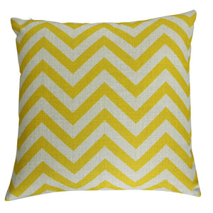 Yellow Chevron Pattern Throw Cushion - Staunton and Henry