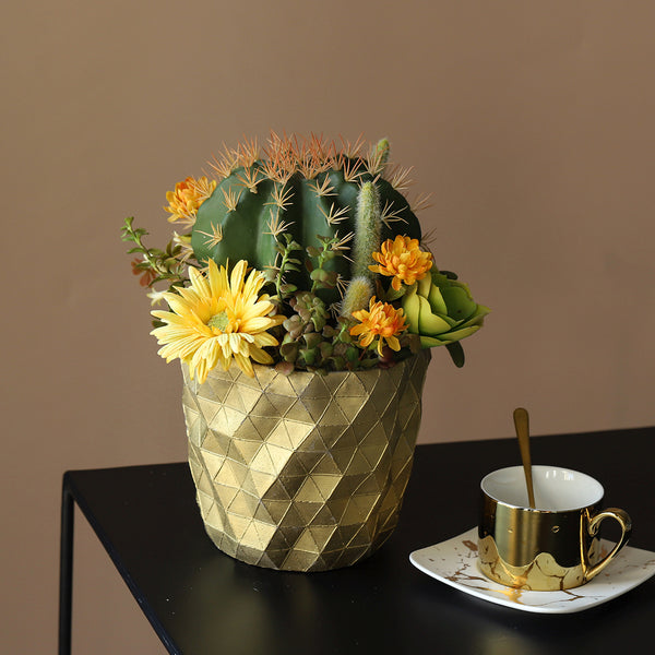 Potted Faux Cactus and Succulent Flower Arrangement - Staunton and Henry