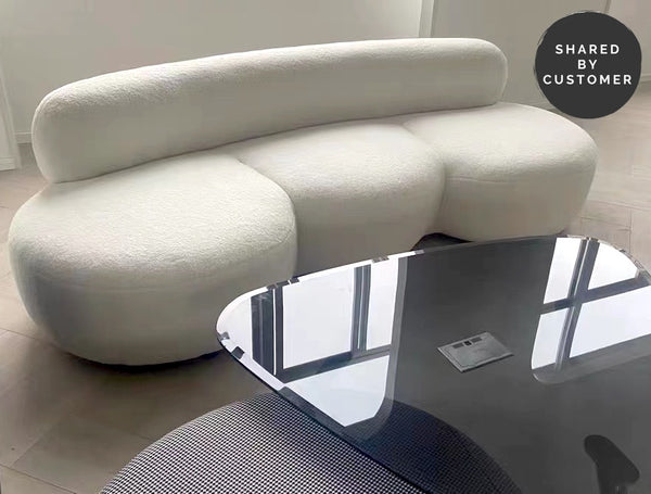 Modern White Curved Sofa - Staunton and Henry