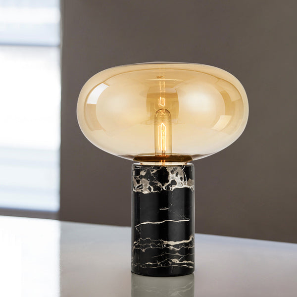 Joelle Oval Glass and Marble Table Lamp - Staunton and Henry