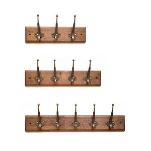 Cast Iron Wall Hooks with Solid Wood Base - Staunton and Henry