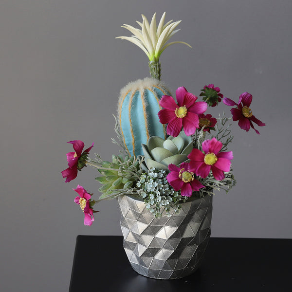 Potted Faux Cactus and Succulent Flower Arrangement - Staunton and Henry