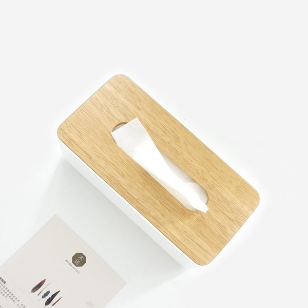 Modern Wood and White Tissue Box - Staunton and Henry