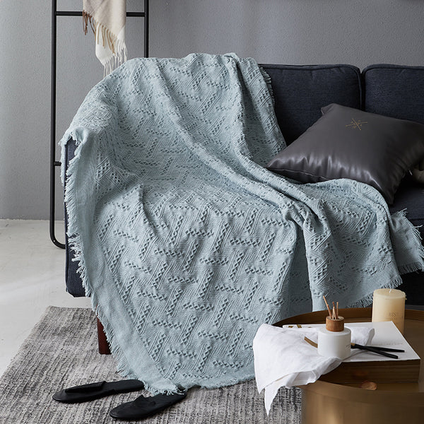Nordic Muted Color Cotton Throw Blanket - Staunton and Henry