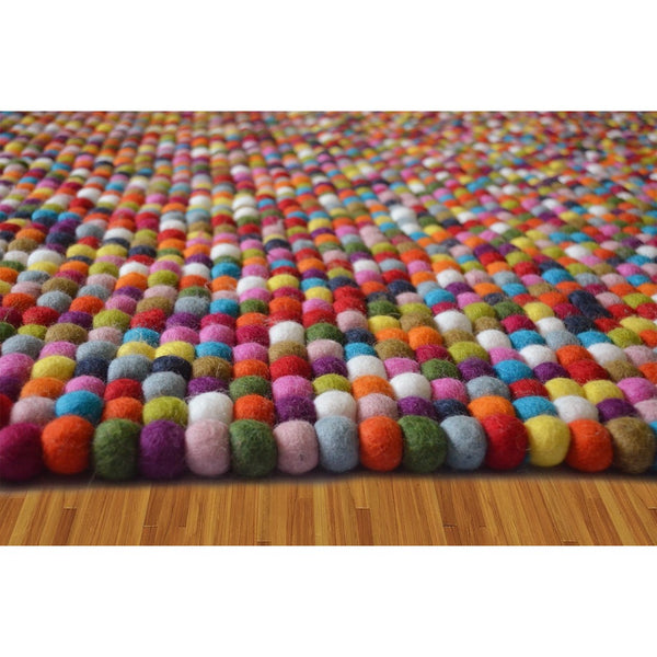 Multicoloured Felt Ball Rug - Staunton and Henry