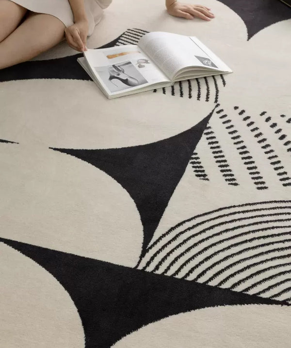 Maxwell Black and White Art Deco Rug - Staunton and Henry