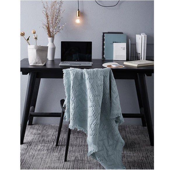 Nordic Muted Color Cotton Throw Blanket - Staunton and Henry