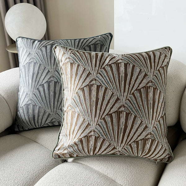 Bronze and Grey Modern Oriental Throw Cushions