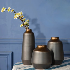 Earth and Bronze Ceramic Vase - Staunton and Henry