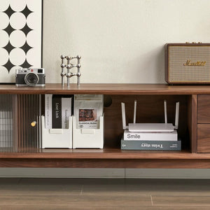 Midcentury Modern Walnut TV Cabinet With Drawers - Staunton and Henry