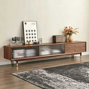 Midcentury Modern Walnut TV Cabinet With Drawers - Staunton and Henry