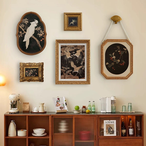 Vintage Oriental Asymmetrical Framed Wall Art Set - Staunton and Henry