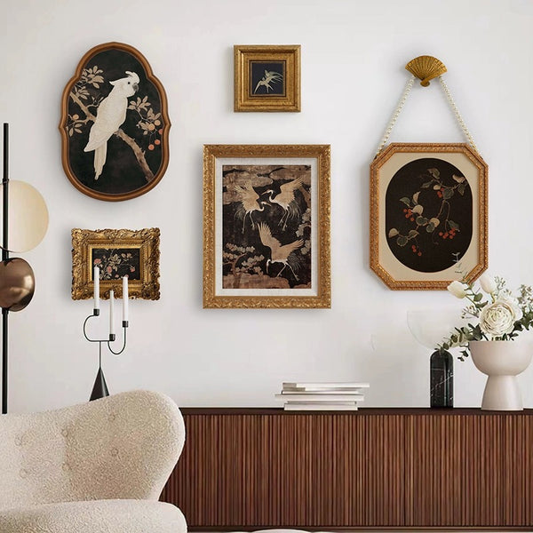 Vintage Oriental Asymmetrical Framed Wall Art Set - Staunton and Henry