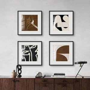 Abstract Black & White Geometric Framed Wall Art - Staunton and Henry