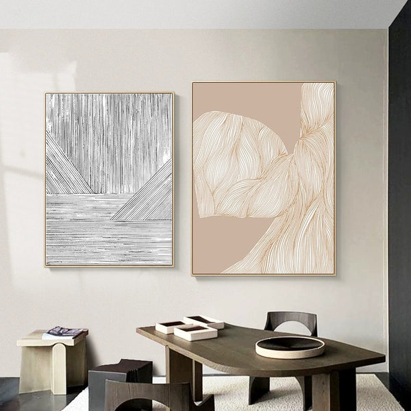 Minimalist Botanical Line Art Framed Canvas Print - Staunton and Henry