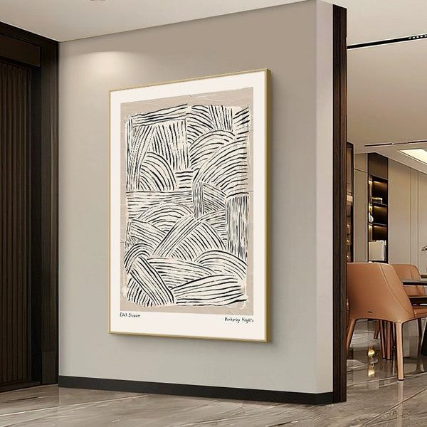 Abstract Monochrome Line Art Framed Print - Staunton and Henry