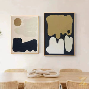 Bold Black & Gold Abstract Art Framed Print - Staunton and Henry