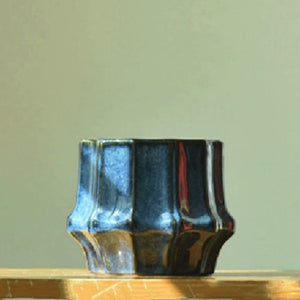 Glazed Blue Ceramic Plant Pot - Staunton and Henry