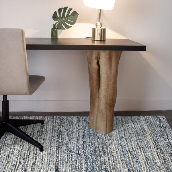 Doppler Blue Wool and Denim Rug - Staunton and Henry