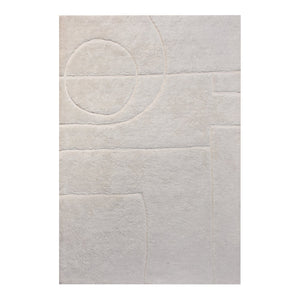 Simpson Midcentury Modern White Wool Rug - Staunton and Henry