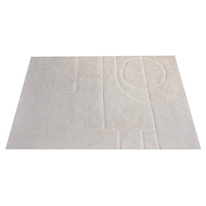 Simpson Midcentury Modern White Wool Rug - Staunton and Henry