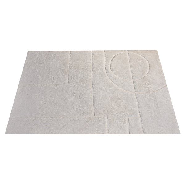 Simpson Midcentury Modern White Wool Rug - Staunton and Henry