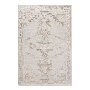 Aria Modern White Tribal Wool Rug - Staunton and Henry