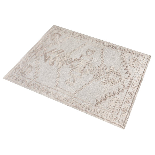 Aria Modern White Tribal Wool Rug - Staunton and Henry