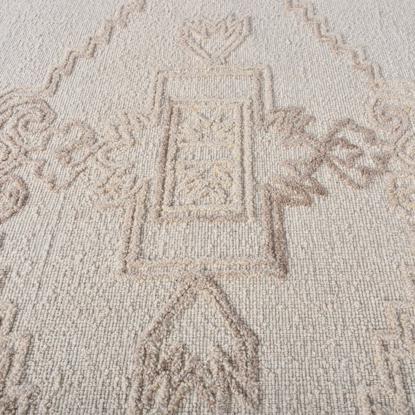Aria Modern White Tribal Wool Rug - Staunton and Henry