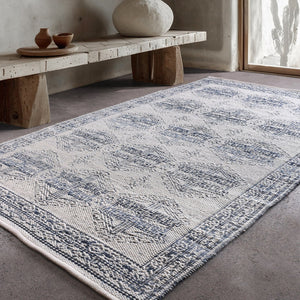 Eshin Vintage Modern Blue Denim and Wool Rug - Staunton and Henry