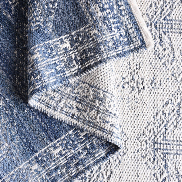 Eshin Vintage Modern Blue Denim and Wool Rug - Staunton and Henry
