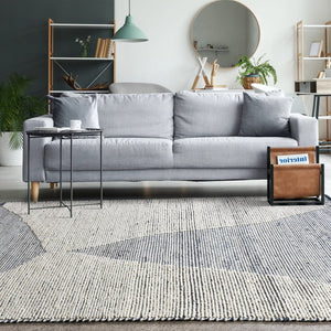 Askia Modern Blue Denim and Wool Rug - Staunton and Henry