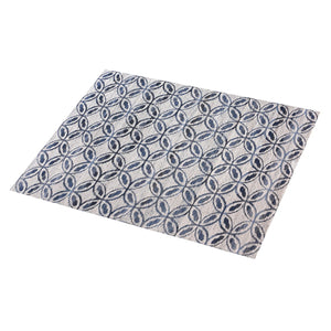 Icarus Geometric Pattern Blue Denim and Wool Rug - Staunton and Henry