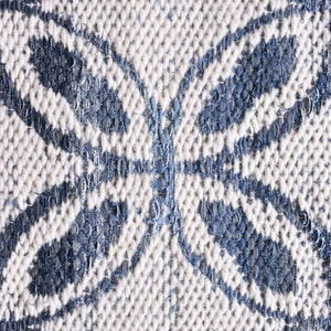 Icarus Geometric Pattern Blue Denim and Wool Rug - Staunton and Henry