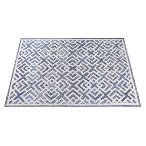 Namesae Geometric Blue Denim and Wool Rug - Staunton and Henry