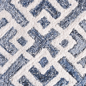 Namesae Geometric Blue Denim and Wool Rug - Staunton and Henry
