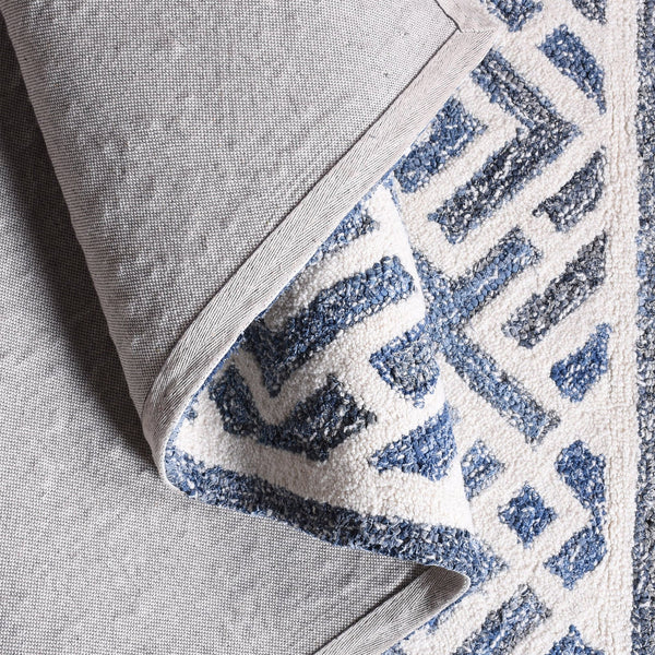 Namesae Geometric Blue Denim and Wool Rug - Staunton and Henry