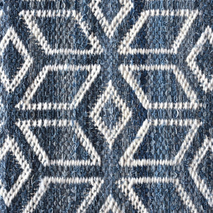Ampoule Geometric Blue Denim and Wool Rug - Staunton and Henry